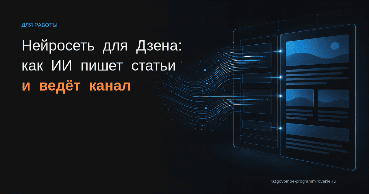 Обложка: нейросеть для Дзена