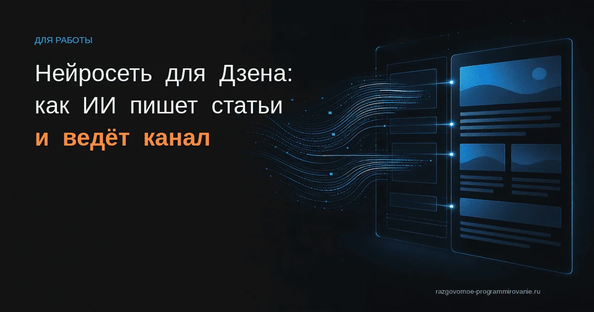 Обложка: нейросеть для Дзена