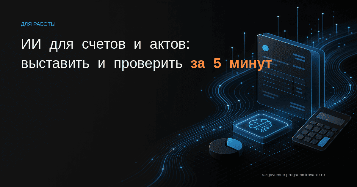 Абстрактная обложка статьи про ИИ для счетов и актов