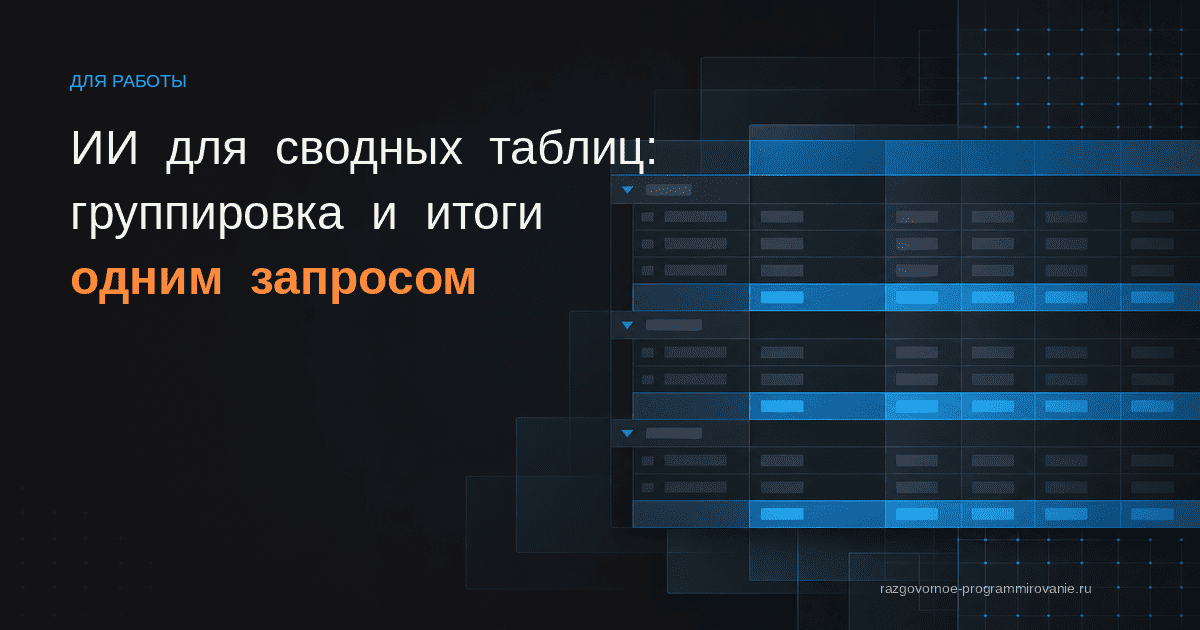 Обложка: ИИ для сводных таблиц