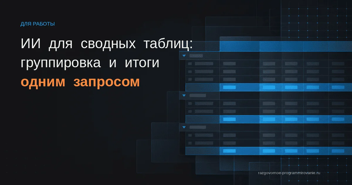 Обложка: ИИ для сводных таблиц