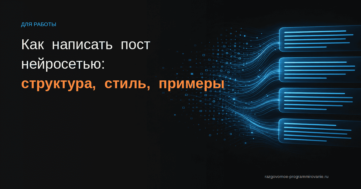 Обложка: как написать пост нейросетью