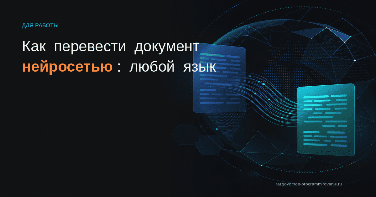 Обложка: как перевести документ нейросетью