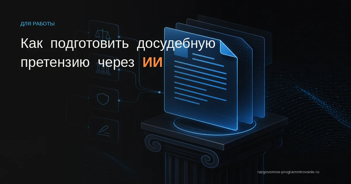 Обложка: как подготовить досудебную претензию через ИИ