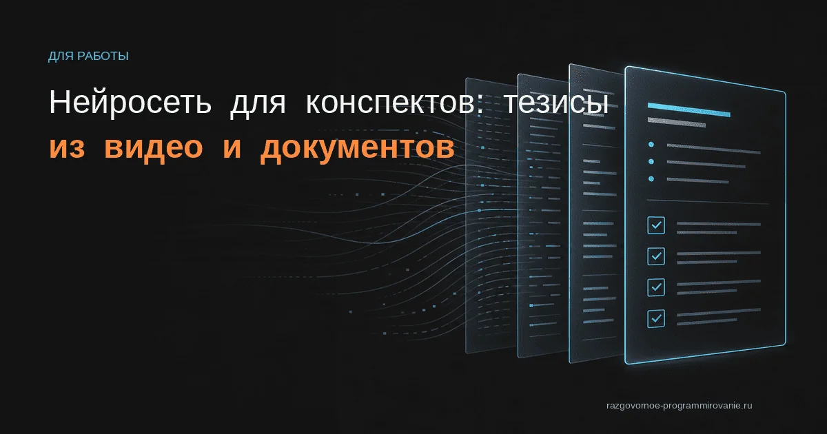 Конспект из видео