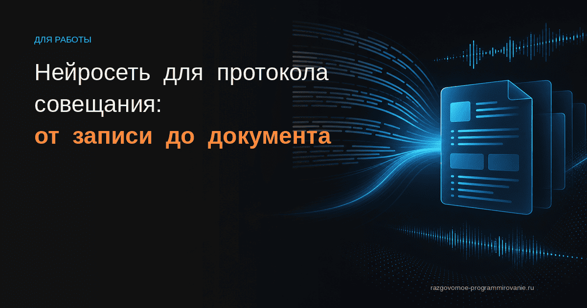 Обложка: ИИ для протокола совещания